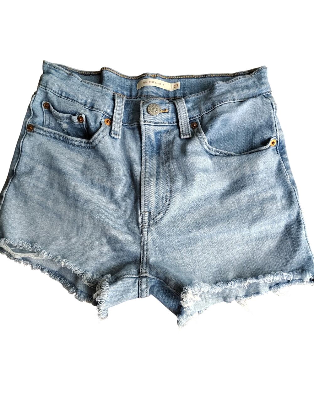Levi’s High Rise Denim Shorts Women’s 27 Light Wash Frayed Hem